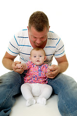 Image showing Smiling father and baby