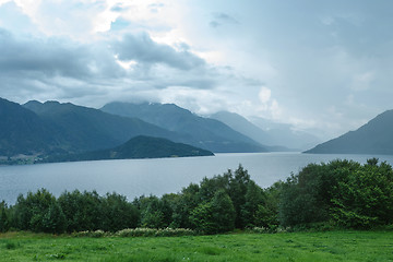 Image showing Fjord in a hazy weather, Norway