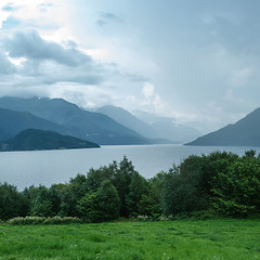Image showing Fjord in a hazy weather, Norway