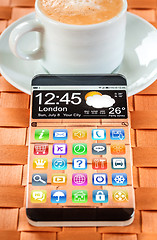 Image showing Smartphone with a transparent display.