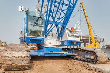 Image showing Big crane on construction site