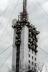 Image showing Communications tower against sky