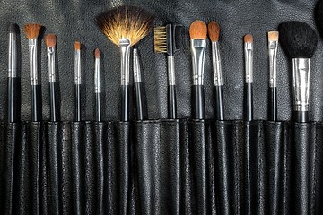 Image showing Makeup Tools in a leather case