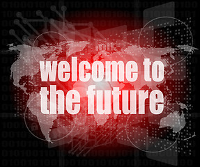 Image showing Time concept: words Welcome to the future on digital screen, 3d