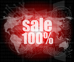 Image showing sale percentage on business digital touch screen