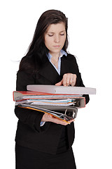 Image showing Woman with lots documents