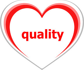 Image showing marketing concept, quality word on love heart