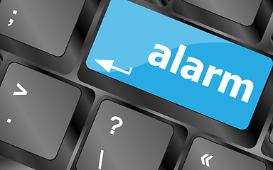 Image showing alarm button on a black computer keyboard