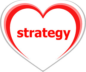 Image showing marketing concept, strategy word on love heart