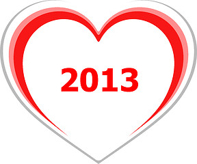 Image showing marketing concept, 2013 on love heart on white