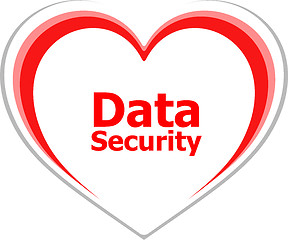 Image showing security concept, data security words on love heart