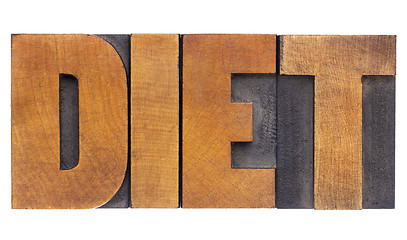 Image showing diet word in wood type