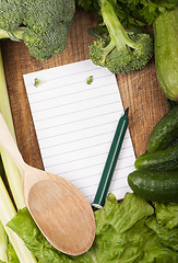 Image showing vegetables on wooden background