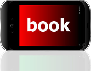 Image showing business concept: smartphone with word book on display