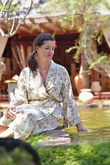 Image showing spa treatment at tropical resort