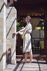 Image showing spa treatment at tropical resort