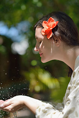 Image showing spa treatment at tropical resort