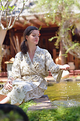 Image showing spa treatment at tropical resort