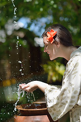 Image showing spa treatment at tropical resort