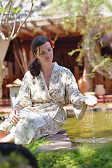 Image showing spa treatment at tropical resort