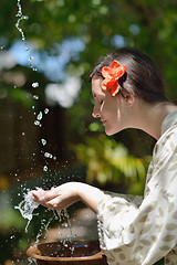 Image showing spa treatment at tropical resort