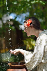 Image showing spa treatment at tropical resort