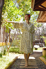 Image showing spa treatment at tropical resort