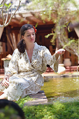 Image showing spa treatment at tropical resort