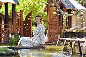 Image showing spa treatment at tropical resort