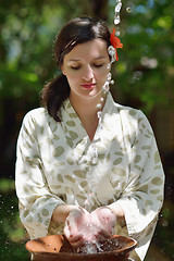 Image showing spa treatment at tropical resort