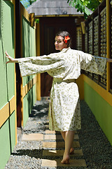 Image showing spa treatment at tropical resort