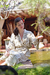 Image showing spa treatment at tropical resort