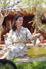 Image showing spa treatment at tropical resort