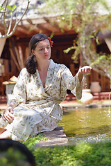 Image showing spa treatment at tropical resort