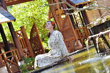 Image showing spa treatment at tropical resort