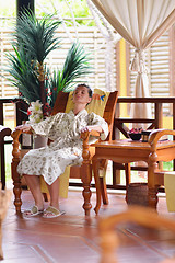 Image showing spa treatment at tropical resort