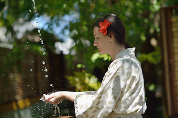 Image showing spa treatment at tropical resort