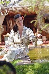 Image showing spa treatment at tropical resort