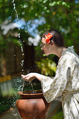 Image showing spa treatment at tropical resort