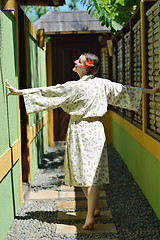 Image showing spa treatment at tropical resort