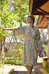 Image showing spa treatment at tropical resort