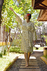 Image showing spa treatment at tropical resort