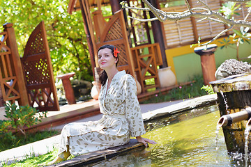 Image showing spa treatment at tropical resort