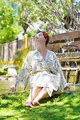 Image showing spa treatment at tropical resort