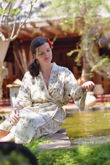 Image showing spa treatment at tropical resort