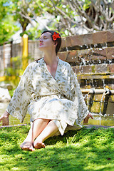 Image showing spa treatment at tropical resort