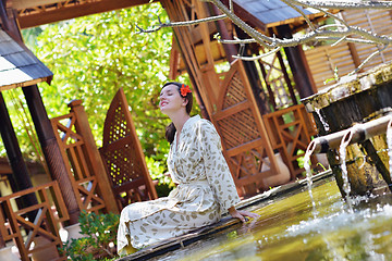 Image showing spa treatment at tropical resort