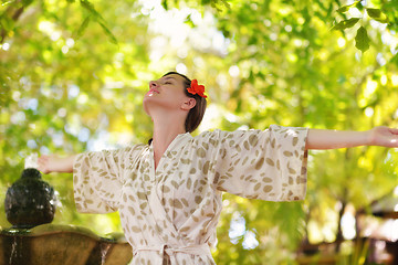 Image showing spa treatment at tropical resort