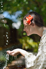 Image showing spa treatment at tropical resort