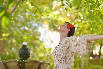 Image showing spa treatment at tropical resort